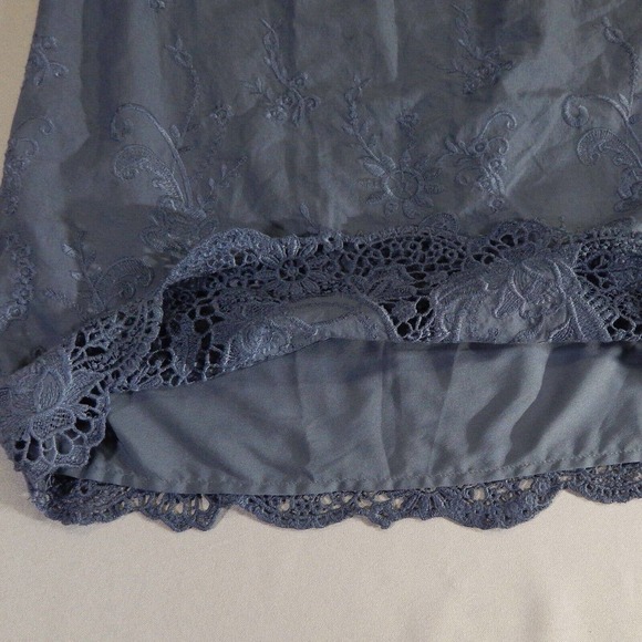 Abercrombie & Fitch Dress Womens XS Off Shoulder Blue Floral Boho Embroidery - Picture 3 of 11